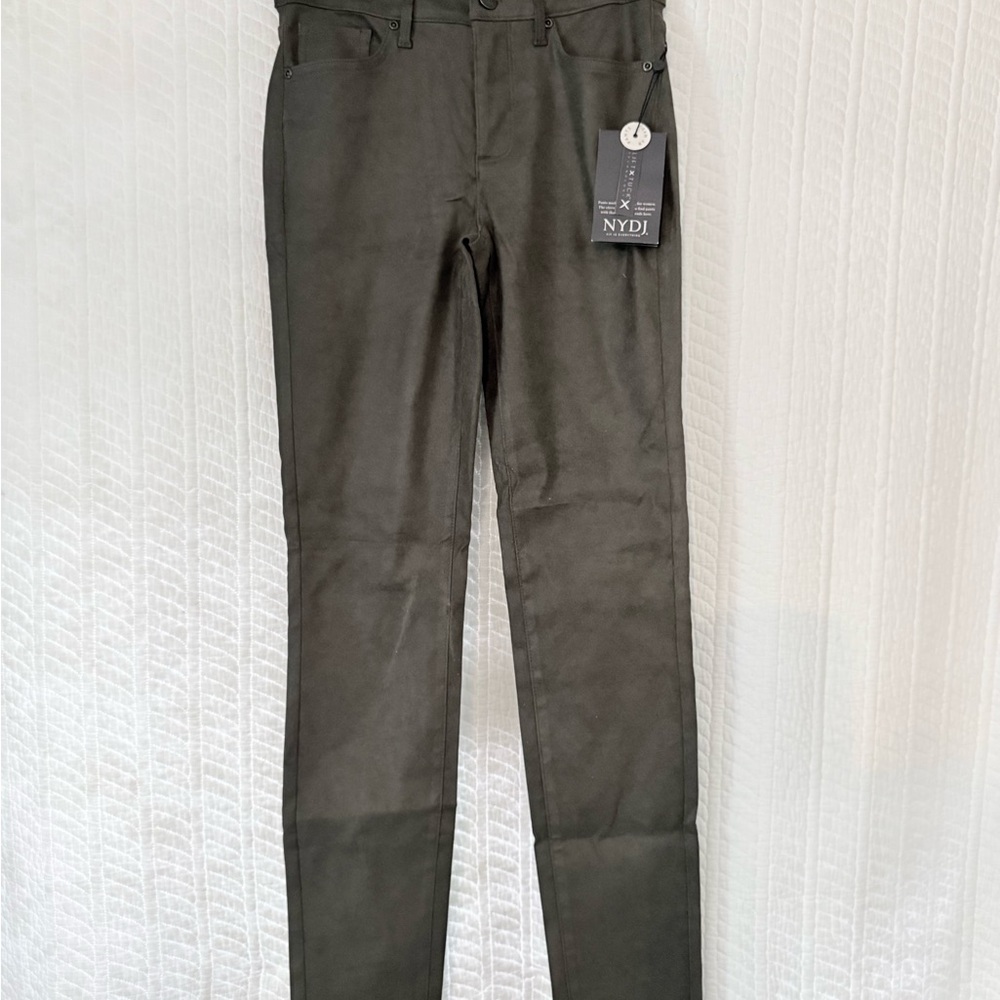 NYDJ Green Skinny Jeans with Stretchy Coating